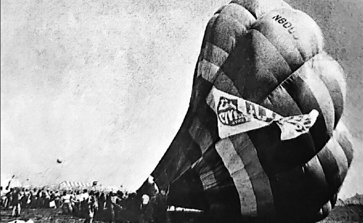 The wind was too strong to inflate the balloon. It was a case of ...going up, up and down.
